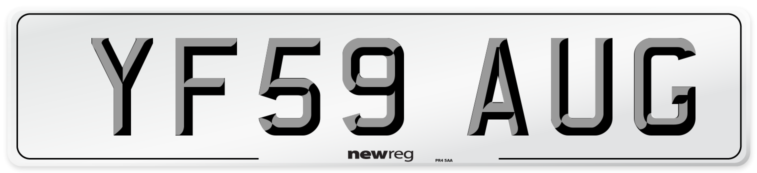 YF59 AUG Number Plate from New Reg